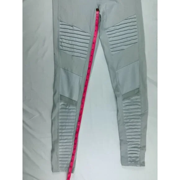 Alo High Waist Moto Long Legging In Alloy Matte/Glossy Panels Size M - Picture 10 of 11